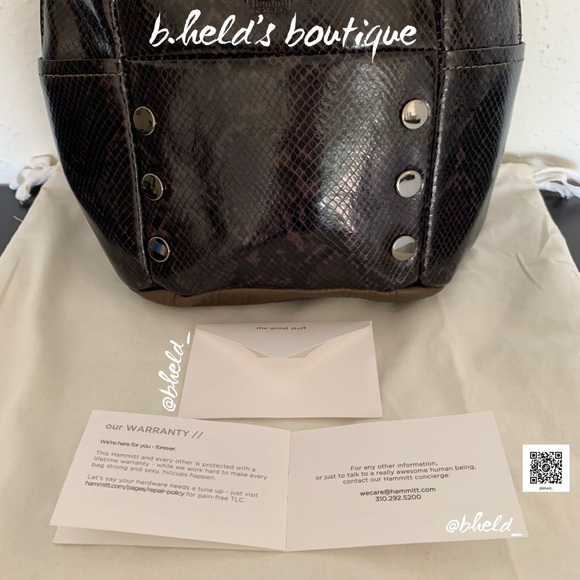 Hammitt Hunter Med Leather Backpack in Olivine Snake/Gunmetal New NWOT main image 9
